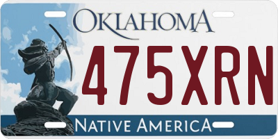 OK license plate 475XRN
