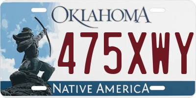 OK license plate 475XWY