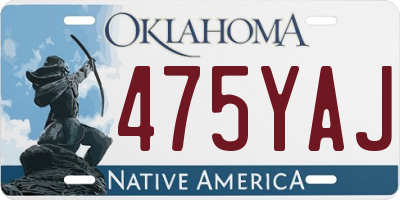 OK license plate 475YAJ