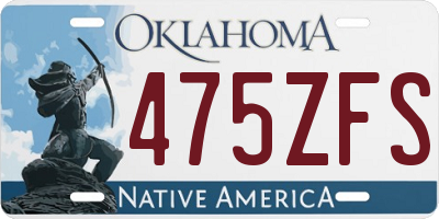 OK license plate 475ZFS