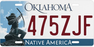 OK license plate 475ZJF