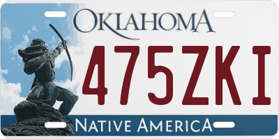 OK license plate 475ZKI