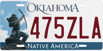 OK license plate 475ZLA