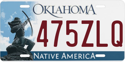 OK license plate 475ZLQ