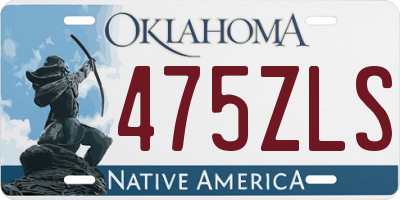 OK license plate 475ZLS