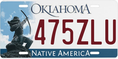 OK license plate 475ZLU