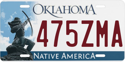 OK license plate 475ZMA