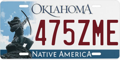 OK license plate 475ZME