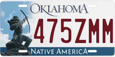 OK license plate 475ZMM