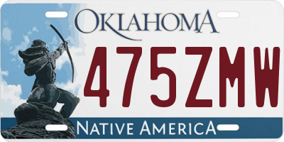 OK license plate 475ZMW