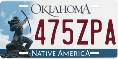 OK license plate 475ZPA