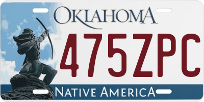 OK license plate 475ZPC
