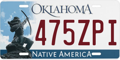 OK license plate 475ZPI