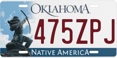 OK license plate 475ZPJ