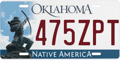 OK license plate 475ZPT