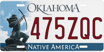 OK license plate 475ZQC