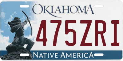 OK license plate 475ZRI