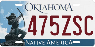 OK license plate 475ZSC