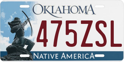 OK license plate 475ZSL