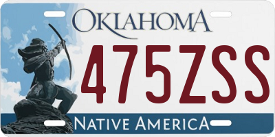 OK license plate 475ZSS