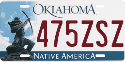 OK license plate 475ZSZ