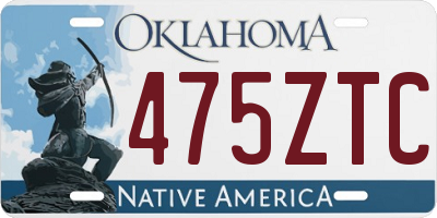 OK license plate 475ZTC