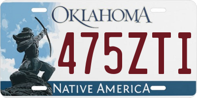 OK license plate 475ZTI
