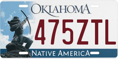 OK license plate 475ZTL