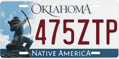 OK license plate 475ZTP