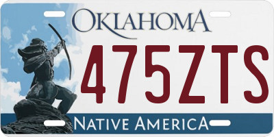 OK license plate 475ZTS