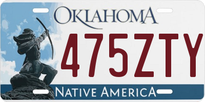 OK license plate 475ZTY