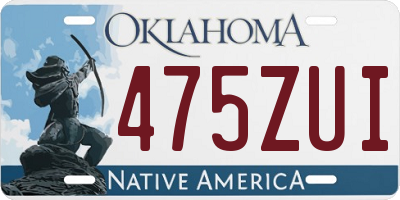 OK license plate 475ZUI