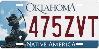 OK license plate 475ZVT