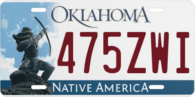 OK license plate 475ZWI