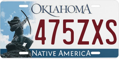 OK license plate 475ZXS