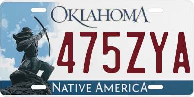 OK license plate 475ZYA
