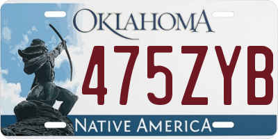 OK license plate 475ZYB