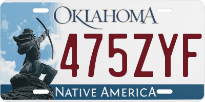 OK license plate 475ZYF