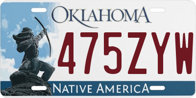 OK license plate 475ZYW