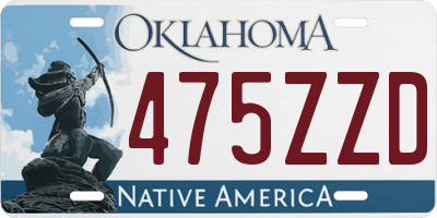 OK license plate 475ZZD