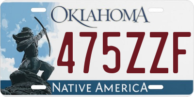 OK license plate 475ZZF