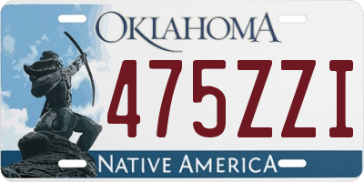 OK license plate 475ZZI