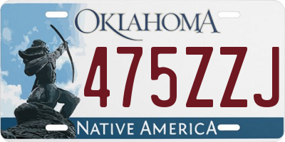 OK license plate 475ZZJ