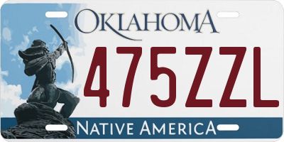 OK license plate 475ZZL