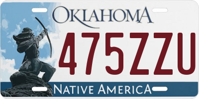 OK license plate 475ZZU