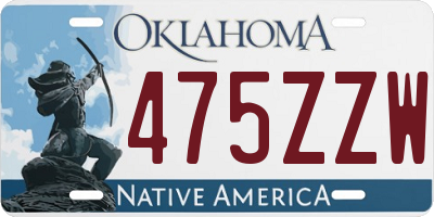 OK license plate 475ZZW