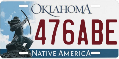 OK license plate 476ABE