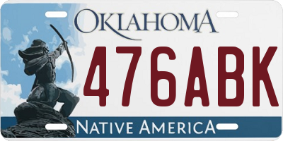 OK license plate 476ABK