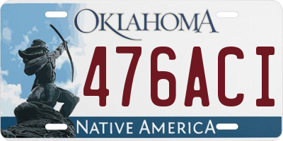 OK license plate 476ACI