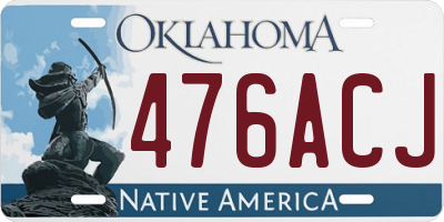 OK license plate 476ACJ